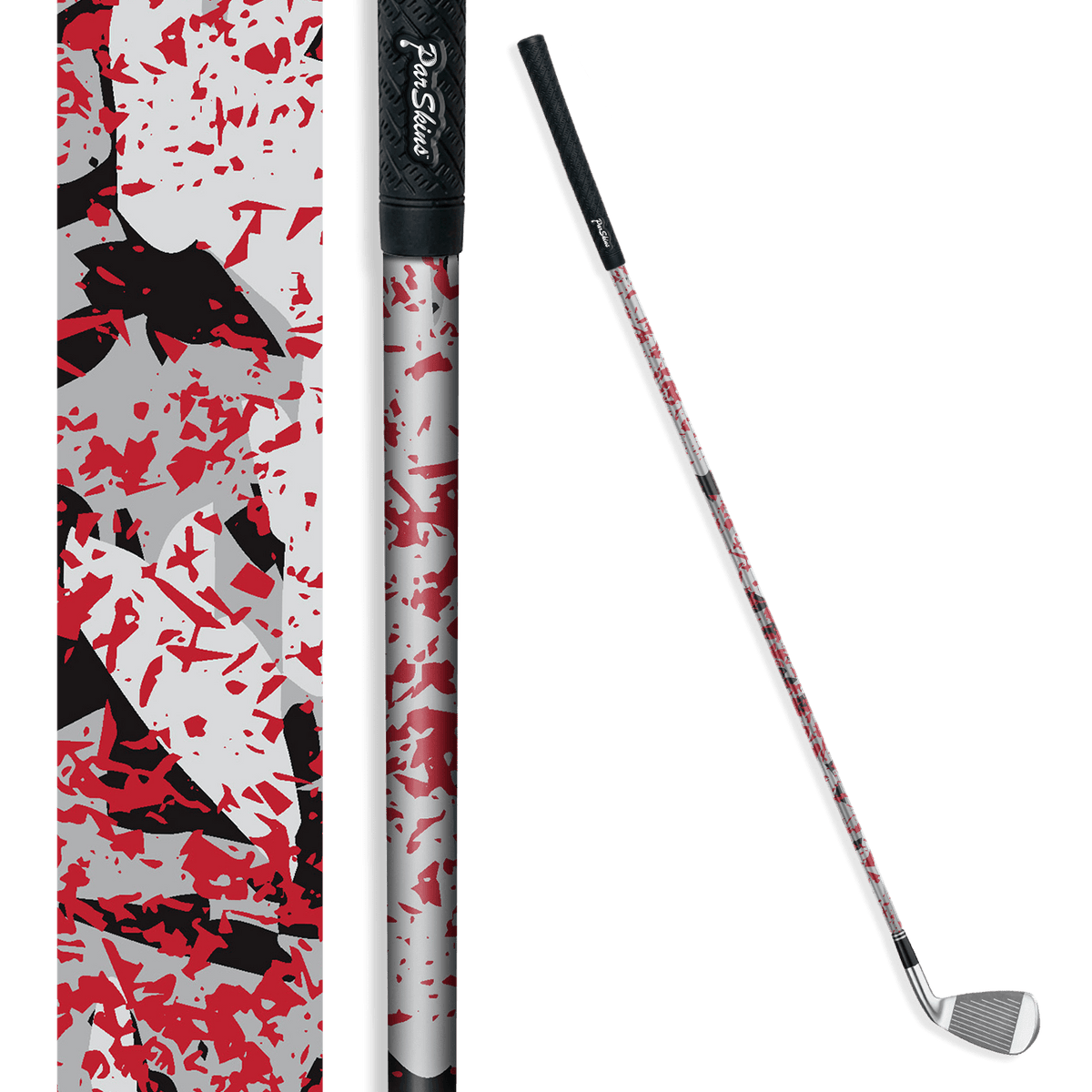 Iron + Putter Shaft Party Popper Red Tiger Skin