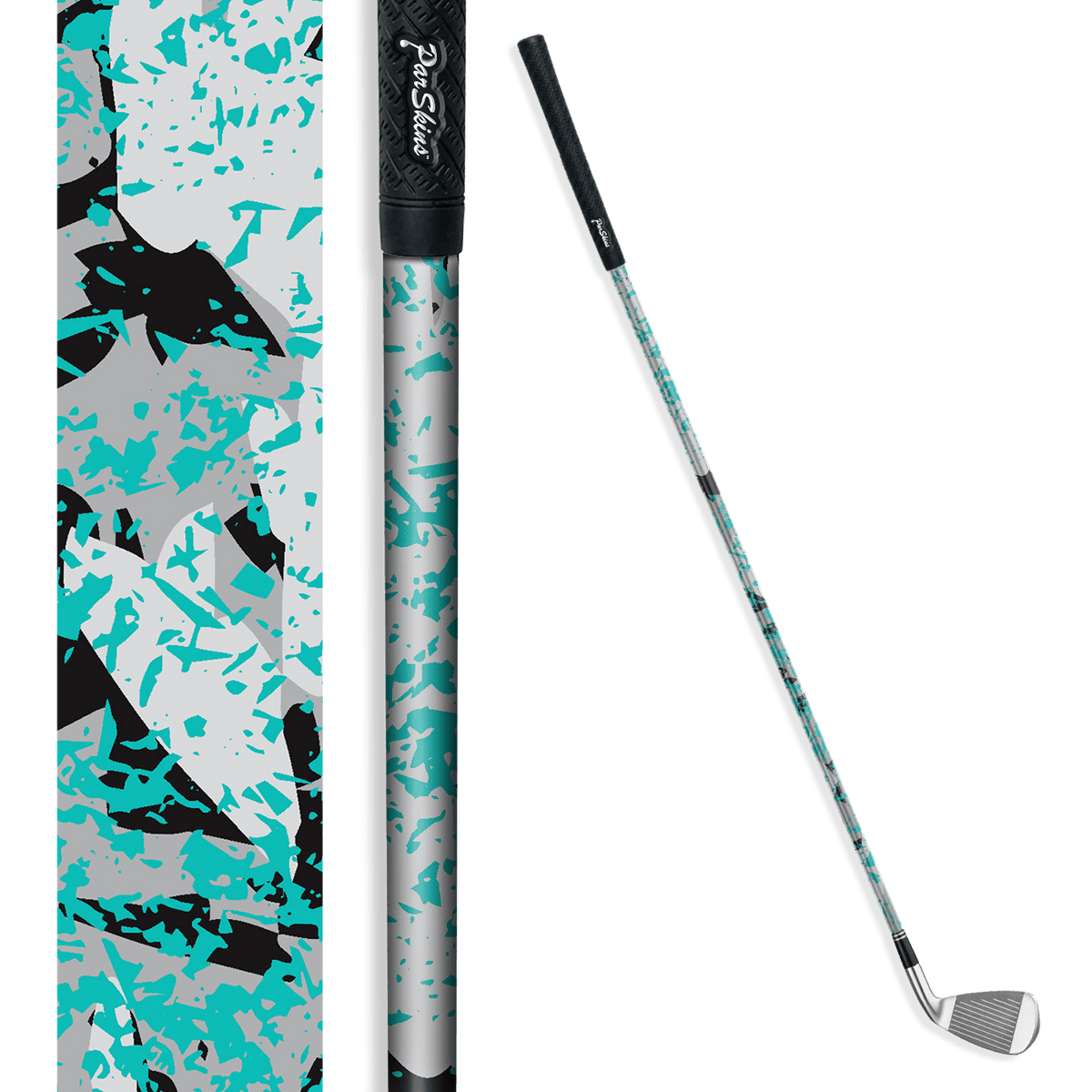 Iron + Putter Shaft Party Popper Tiffany Blue Tiger Skin