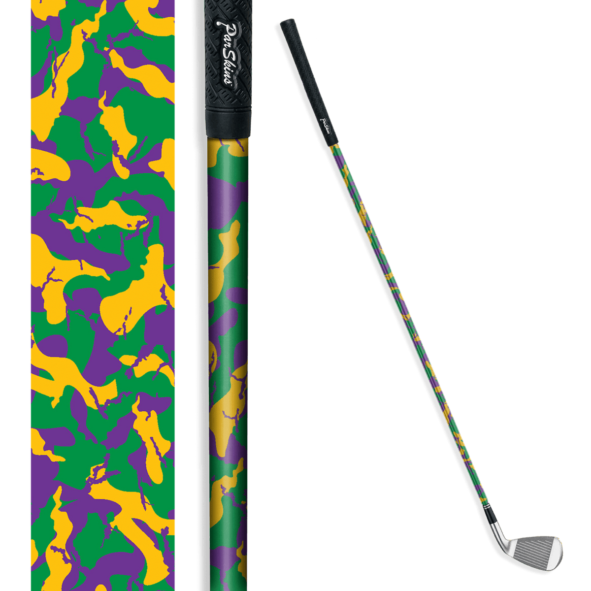 Iron + Putter Shaft Ragged Mardi Gras Skin