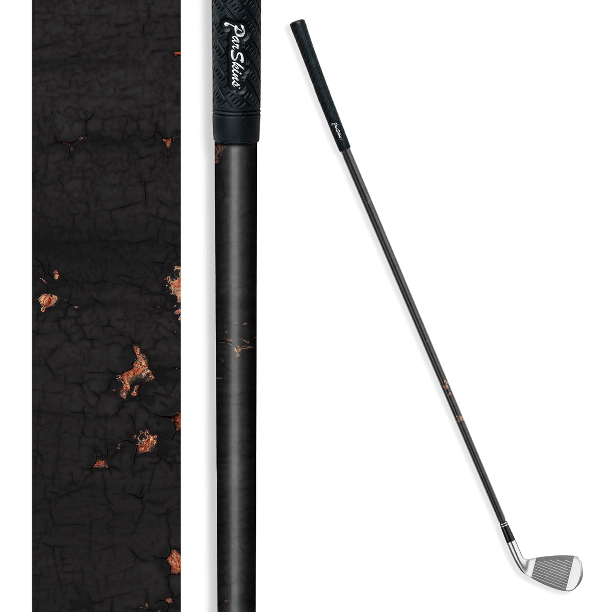 Iron + Putter Shaft Rust 3D Black Skin