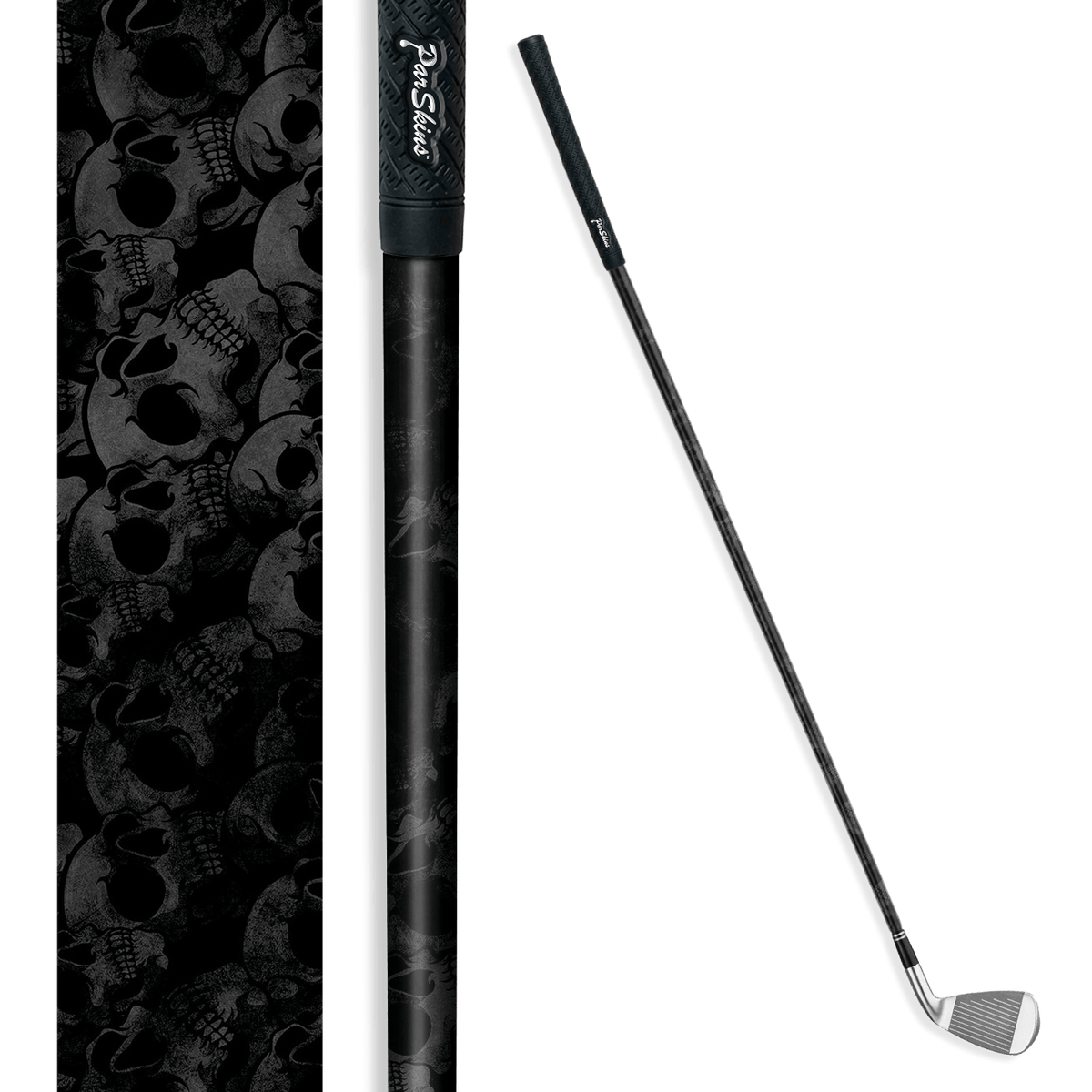 Iron + Putter Shaft Skull Grayscale Skin