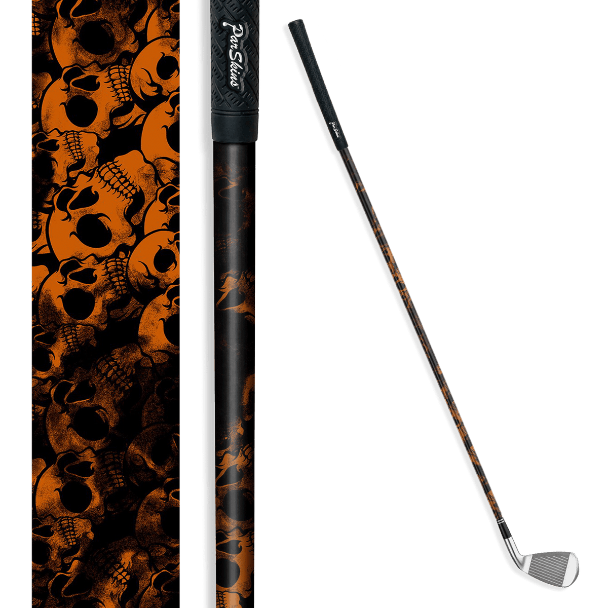 Iron + Putter Shaft Skull Orange Skin
