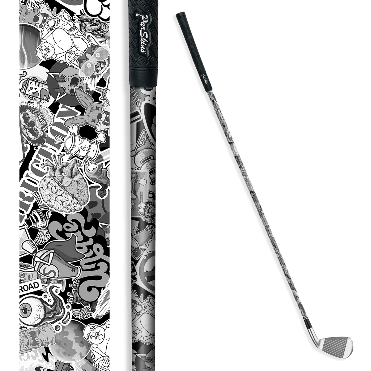 Iron + Putter Shaft Sticker Bomb Grayscale Skin