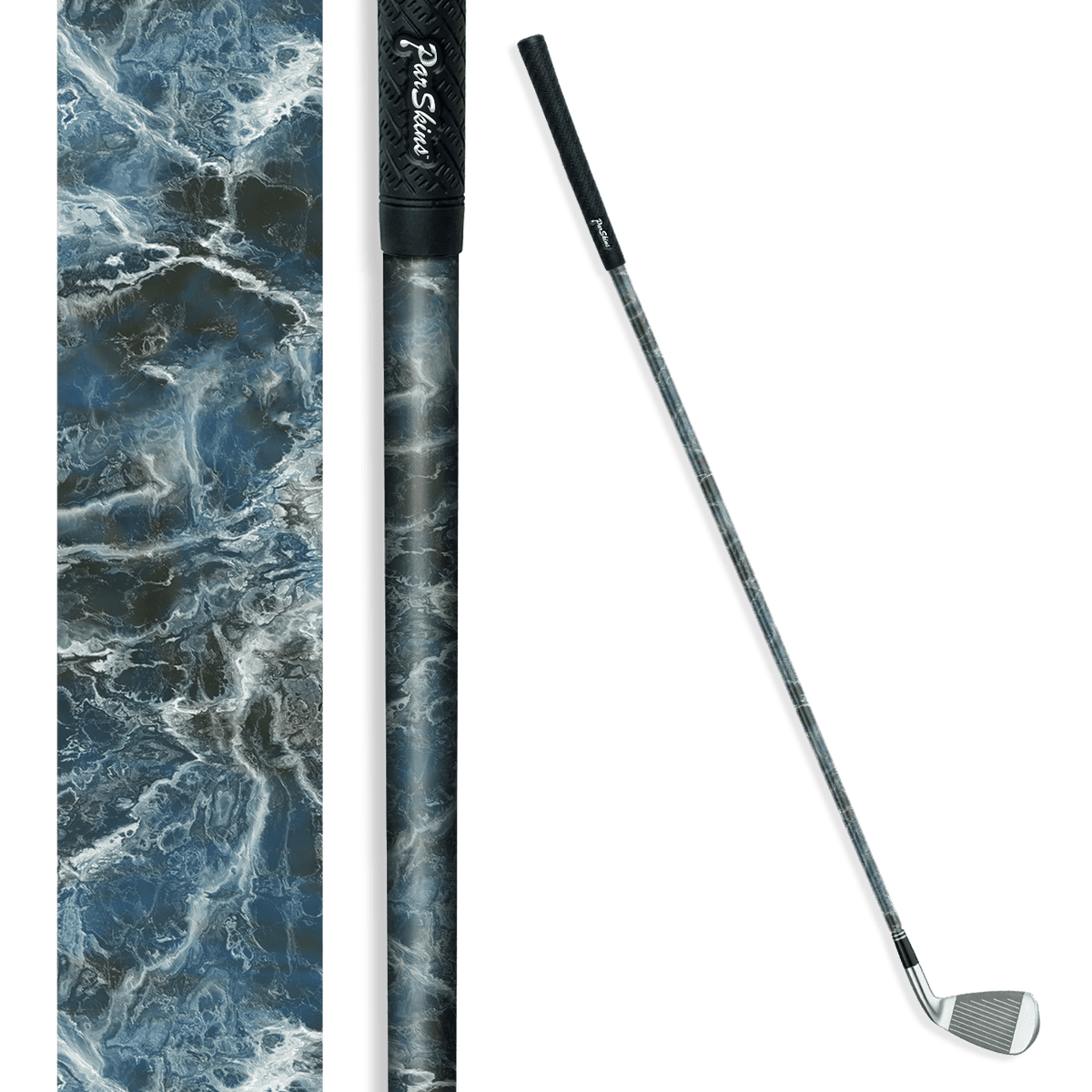 Iron + Putter Shaft Stone Blue Bordeaux Marble Skin