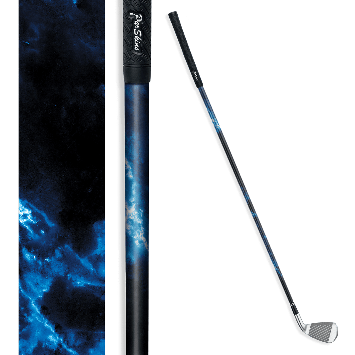 Iron + Putter Shaft Stone Blue Lightning Marble Skin