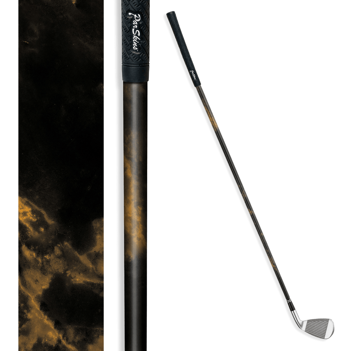 Iron + Putter Shaft Stone Ebony Carrara Gold Marble Skin