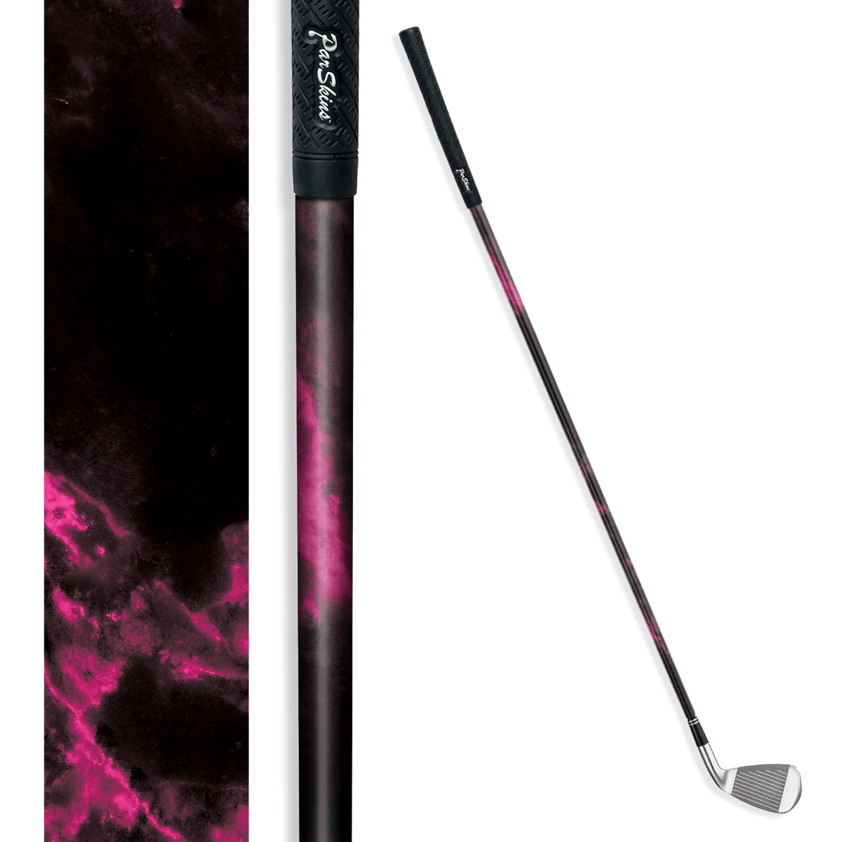 Iron + Putter Shaft Stone Rosa Caldo Black Marble Skin