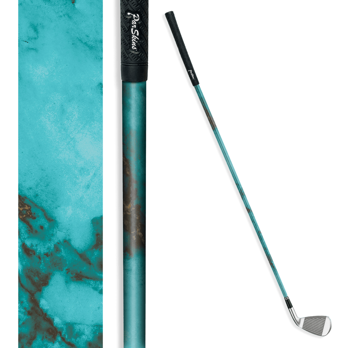 Iron + Putter Shaft Stone Turquoise Marble Skin
