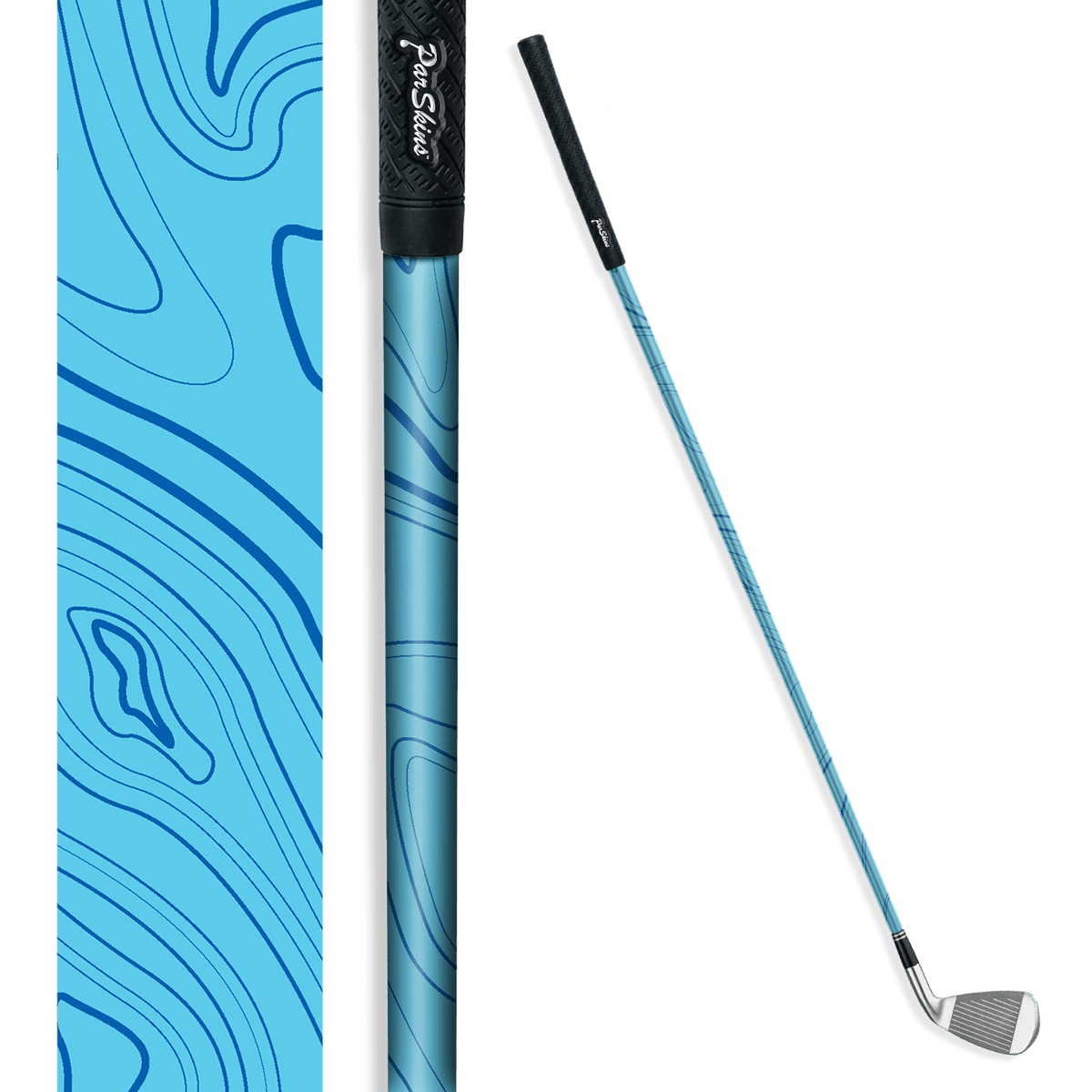 Iron + Putter Shaft Topographic Blue Skin