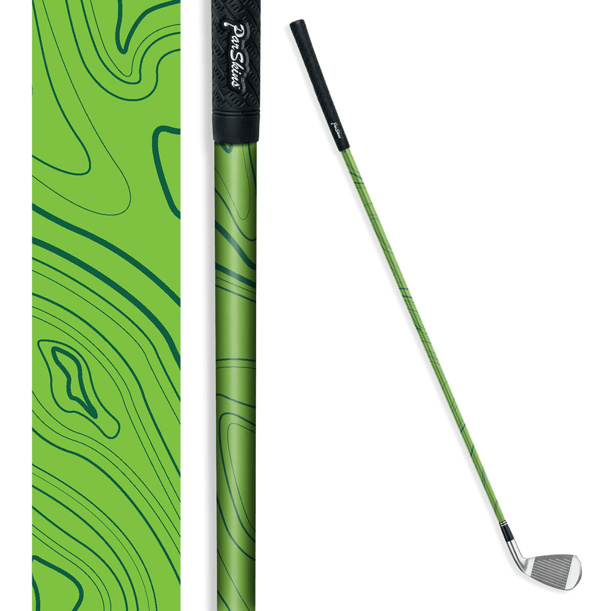 Iron + Putter Shaft Topographic Green Skin