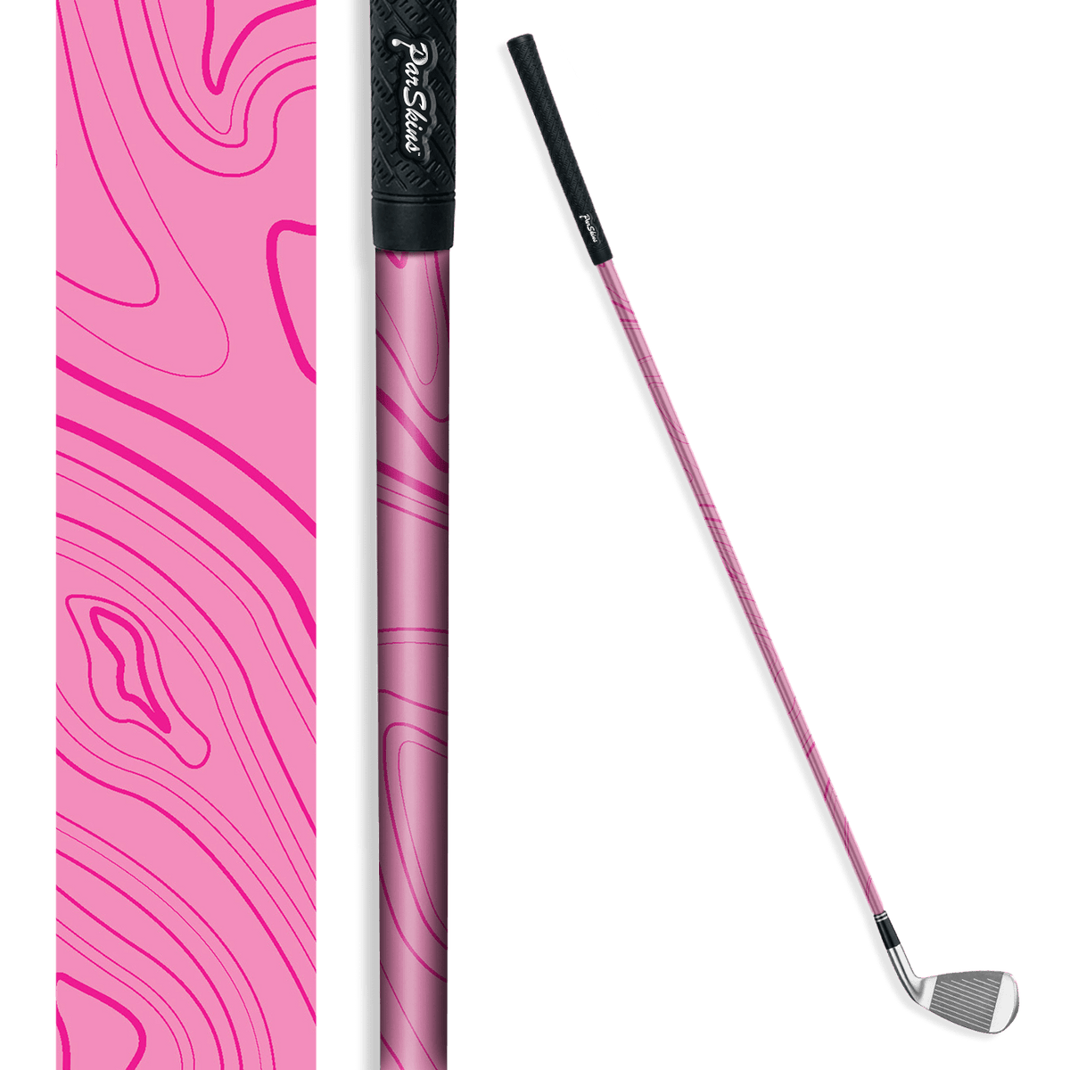 Iron + Putter Shaft Topographic Pink Skin