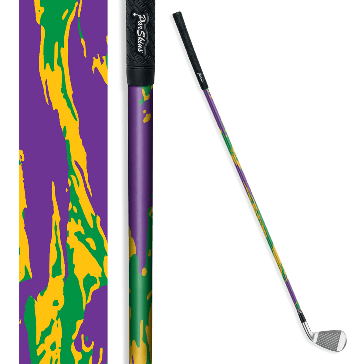Iron + Putter Shaft Vietnam Tiger Stripe Mardi Gras Skin